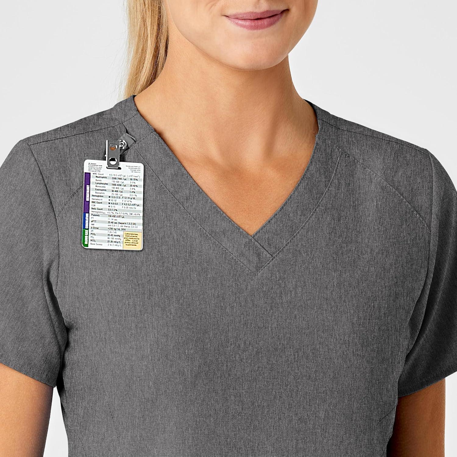 imageWink Scrubs for Women W123 Stylized Vneck Tops with 5 PocketsCharcoal Heather