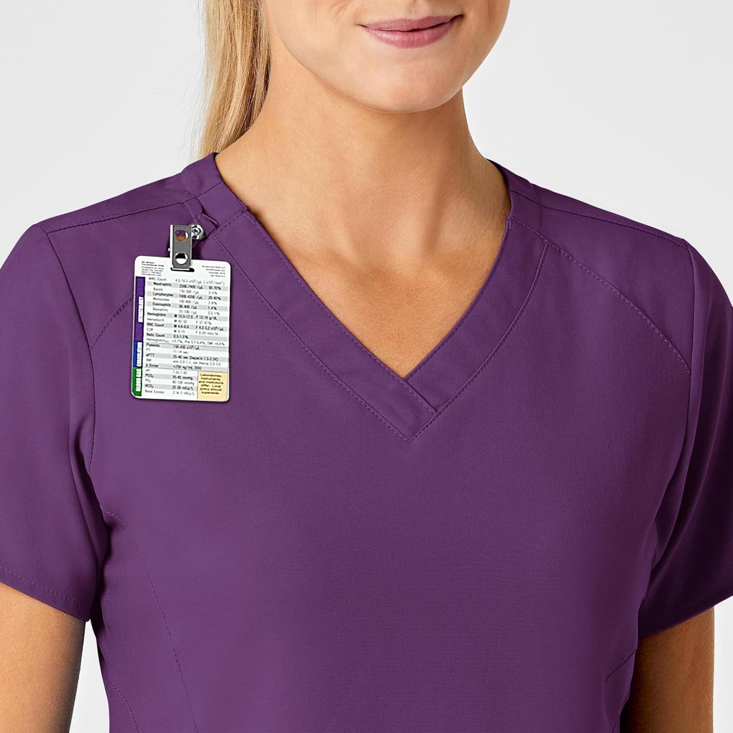 imageWink Scrubs for Women W123 Stylized Vneck Tops with 5 PocketsEggplant