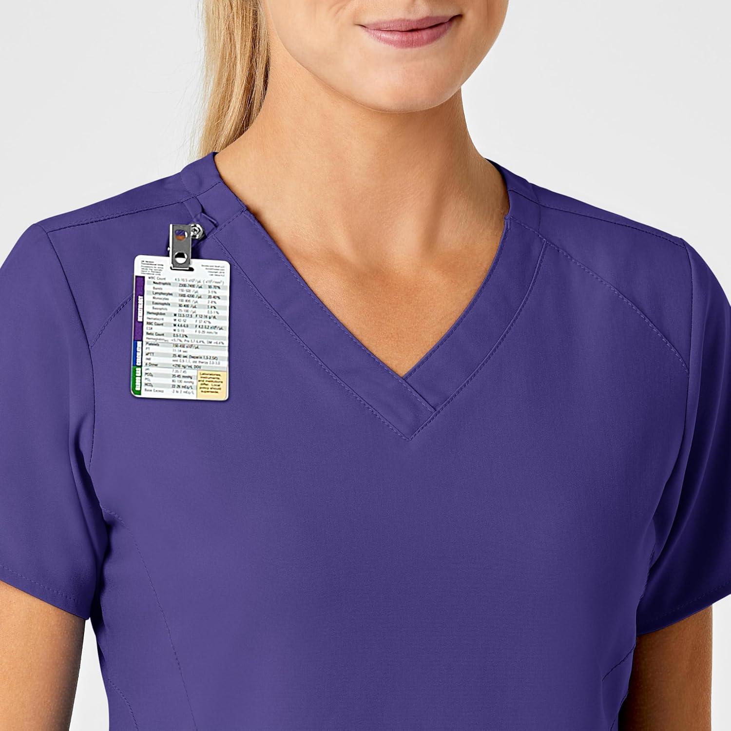 imageWink Scrubs for Women W123 Stylized Vneck Tops with 5 PocketsGrape