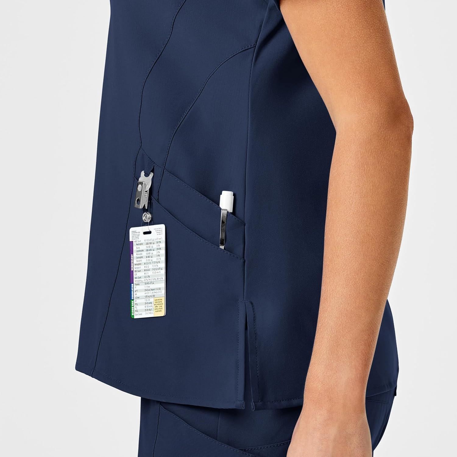 imageWink Scrubs for Women W123 Stylized Vneck Tops with 5 PocketsNavy