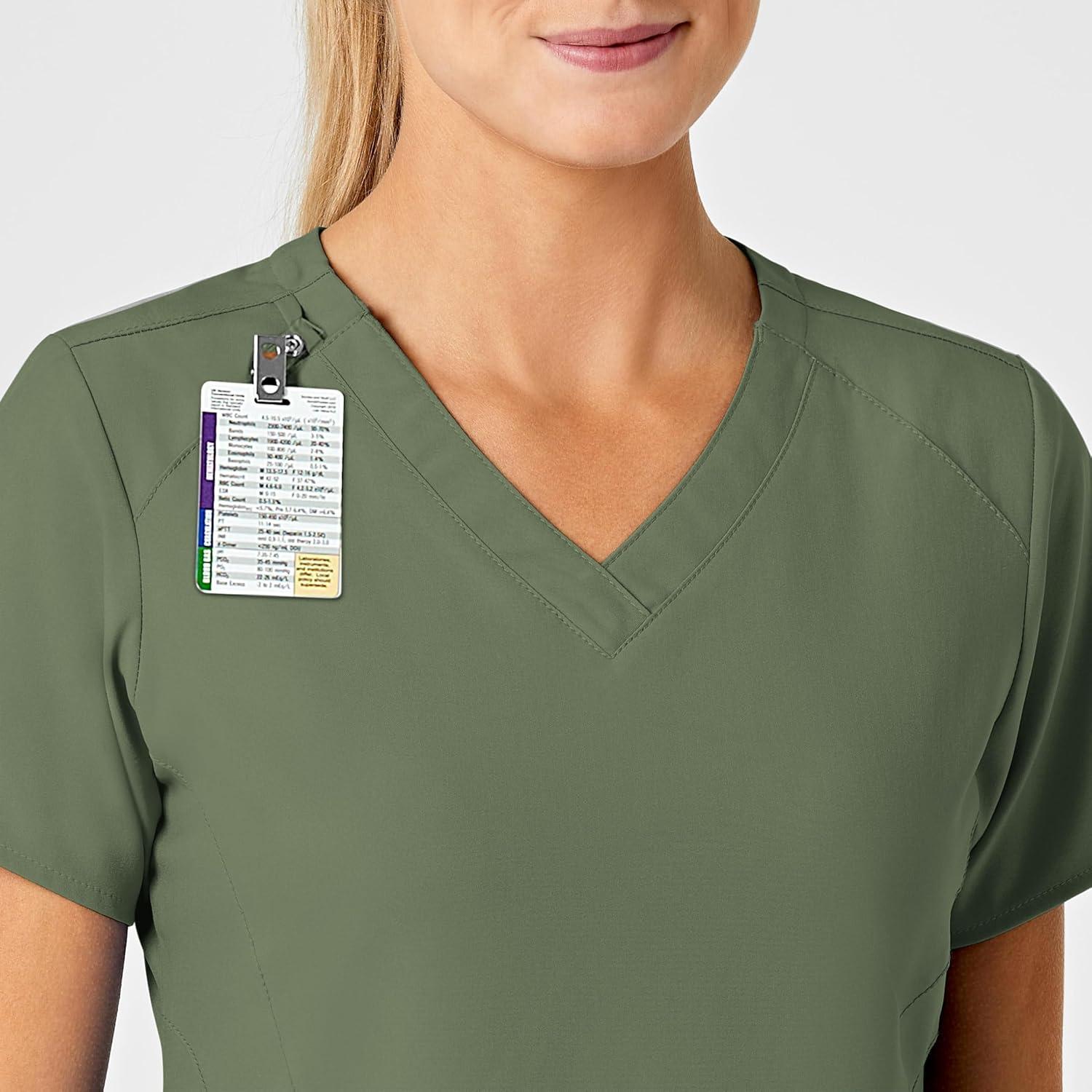 imageWink Scrubs for Women W123 Stylized Vneck Tops with 5 PocketsOlive