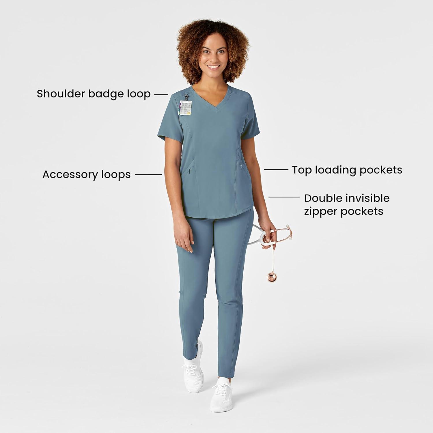 imageWonderWink Mens Womens VNeck Scrub TopElemental Blue