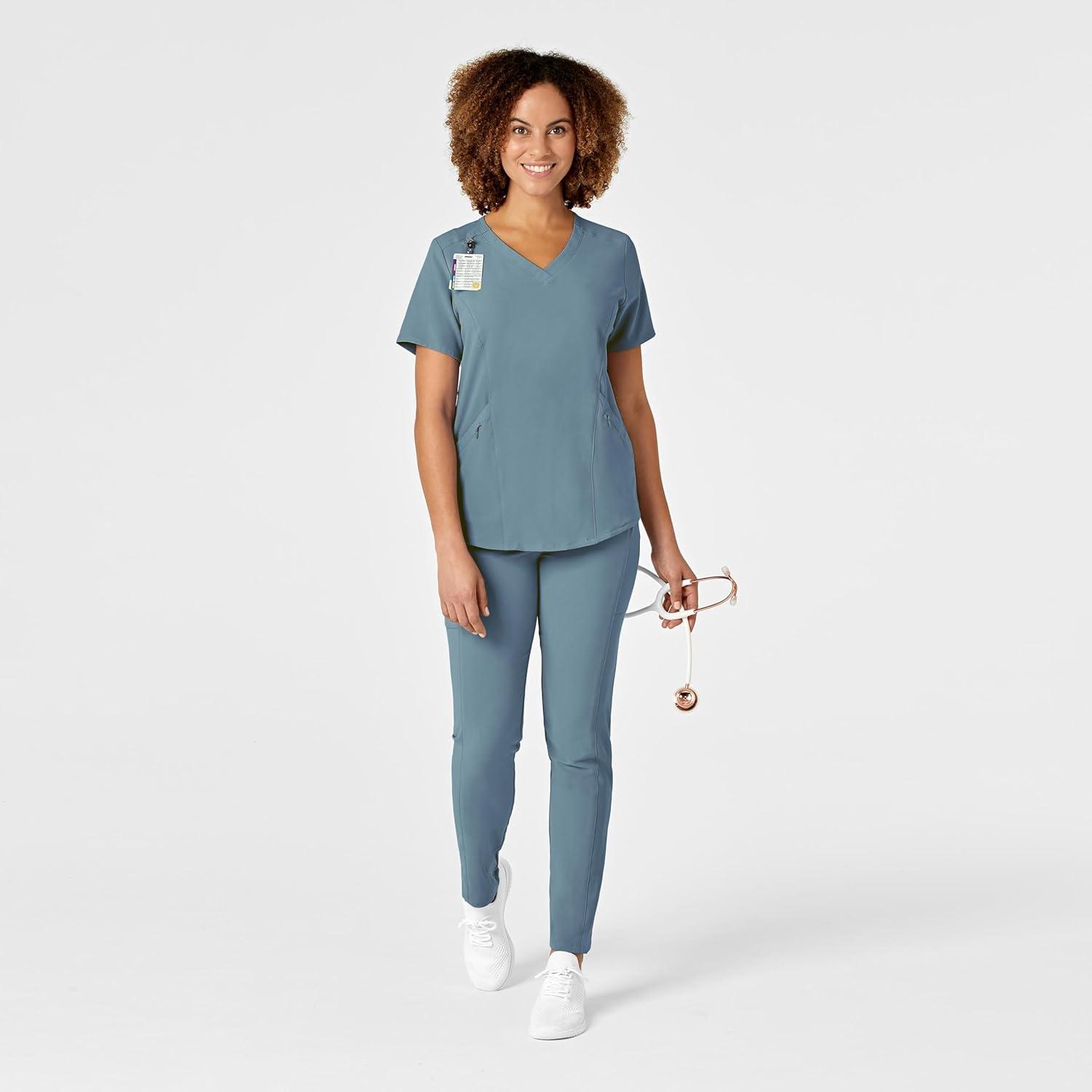 imageWonderWink Mens Womens VNeck Scrub TopElemental Blue