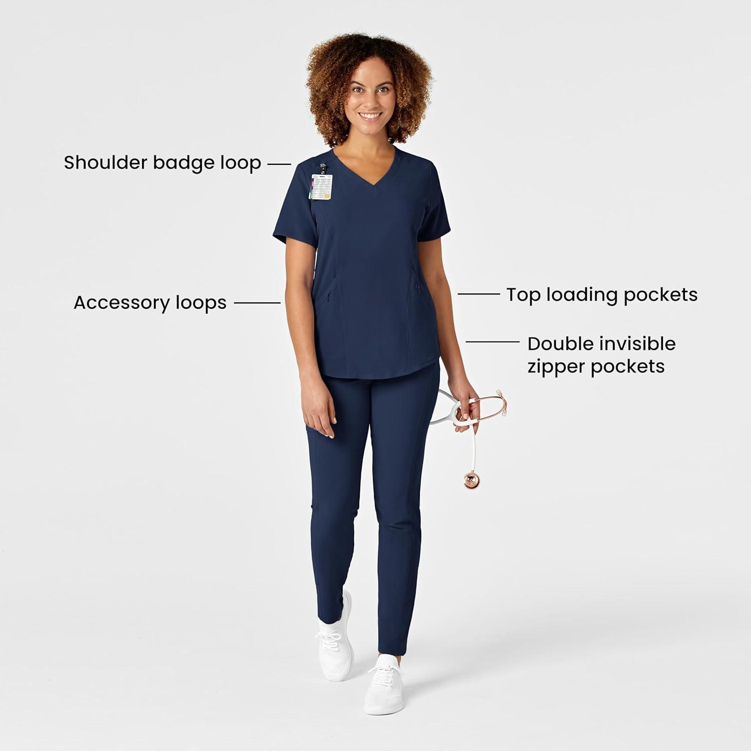 imageWonderWink Mens Womens VNeck Scrub TopNavy