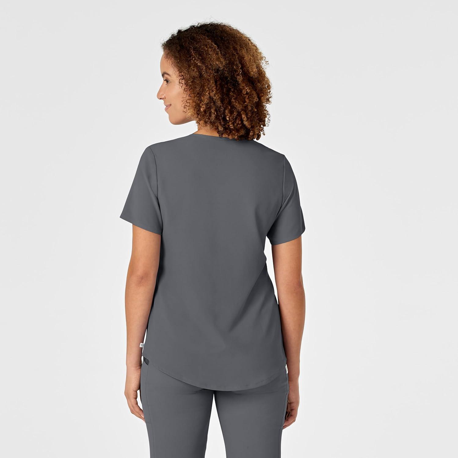 imageWonderWink Mens Womens VNeck Scrub TopPewter
