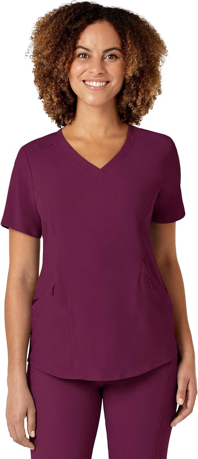 imageWonderWink Mens Womens VNeck Scrub TopWine