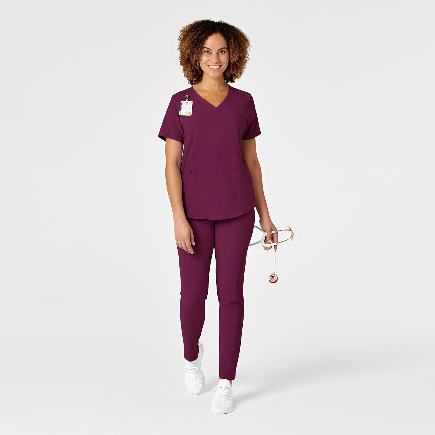 imageWonderWink Mens Womens VNeck Scrub TopWine