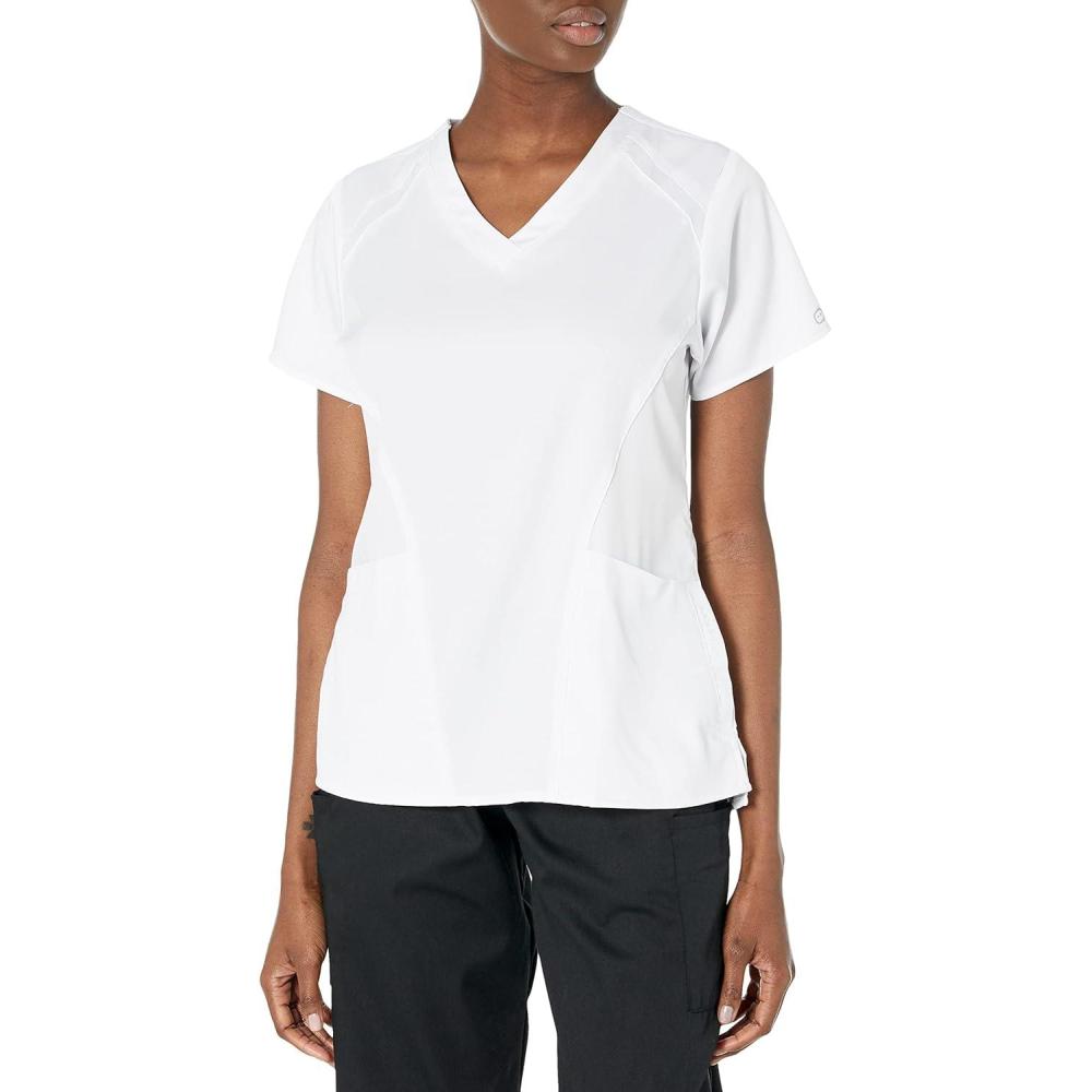imageWonderWink Womens Womens Four Pocket VNeck Scrub TopWhite