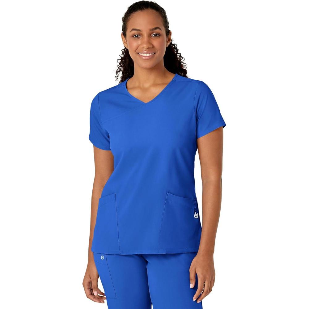 imageWonderWink Womens YNeck Wrap TopRoyal