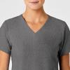 Wink Scrubs for Women, W123, Stylized Vneck Tops with 5 Pockets(Charcoal Heather)