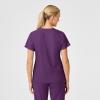 Wink Scrubs for Women, W123, Stylized Vneck Tops with 5 Pockets(Eggplant)
