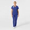 Wink Scrubs for Women, W123, Stylized Vneck Tops with 5 Pockets(Galaxy Blue)