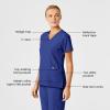 Wink Scrubs for Women, W123, Stylized Vneck Tops with 5 Pockets(Galaxy Blue)