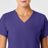 Wink Scrubs for Women, W123, Stylized Vneck Tops with 5 Pockets(Grape)