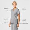 Wink Scrubs for Women, W123, Stylized Vneck Tops with 5 Pockets(Grey)