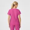 Wink Scrubs for Women, W123, Stylized Vneck Tops with 5 Pockets(Hot Pink)