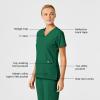 Wink Scrubs for Women, W123, Stylized Vneck Tops with 5 Pockets(Hunter)