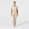 Wink Scrubs for Women, W123, Stylized Vneck Tops with 5 Pockets(Khaki)
