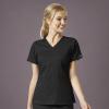 WonderWink Womens Women’s Four Pocket V-Neck Scrub Top(Black)