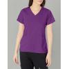 WonderWink Womens Women’s Four Pocket V-Neck Scrub Top(Eggplant)