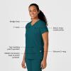 WonderWink Womens Y-Neck Wrap Top(Caribbean)