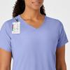 WonderWink Womens Y-Neck Wrap Top(Ceil Blue)