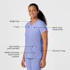 WonderWink Womens Y-Neck Wrap Top(Ceil Blue)