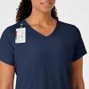 WonderWink Womens Y-Neck Wrap Top(Navy)