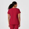 WonderWink Womens Y-Neck Wrap Top(Red)