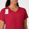 WonderWink Womens Y-Neck Wrap Top(Red)