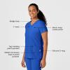 WonderWink Womens Y-Neck Wrap Top(Royal)