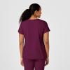 WonderWink Womens Y-Neck Wrap Top(Wine)