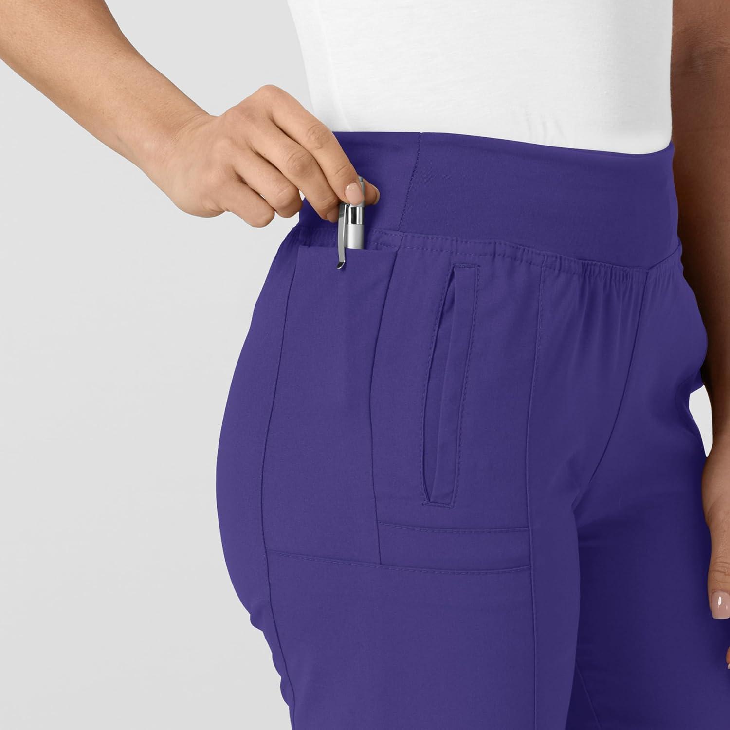 imageW123 Womens Comfort Waist Cargo Jogger Scrub PantGrape