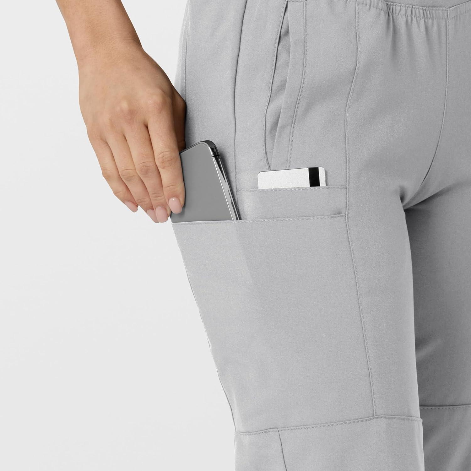 imageW123 Womens Comfort Waist Cargo Jogger Scrub PantGrey