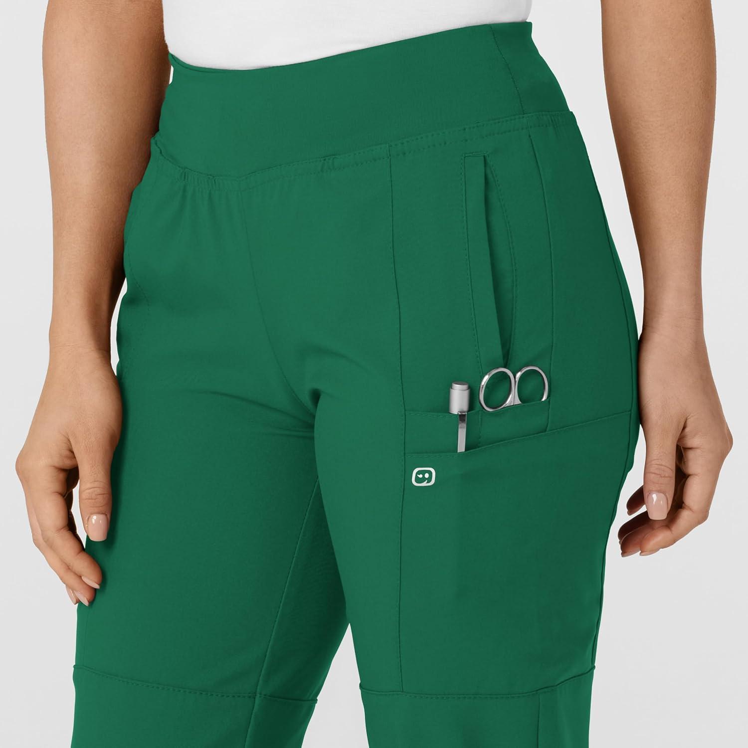imageW123 Womens Comfort Waist Cargo Jogger Scrub PantHunter Green