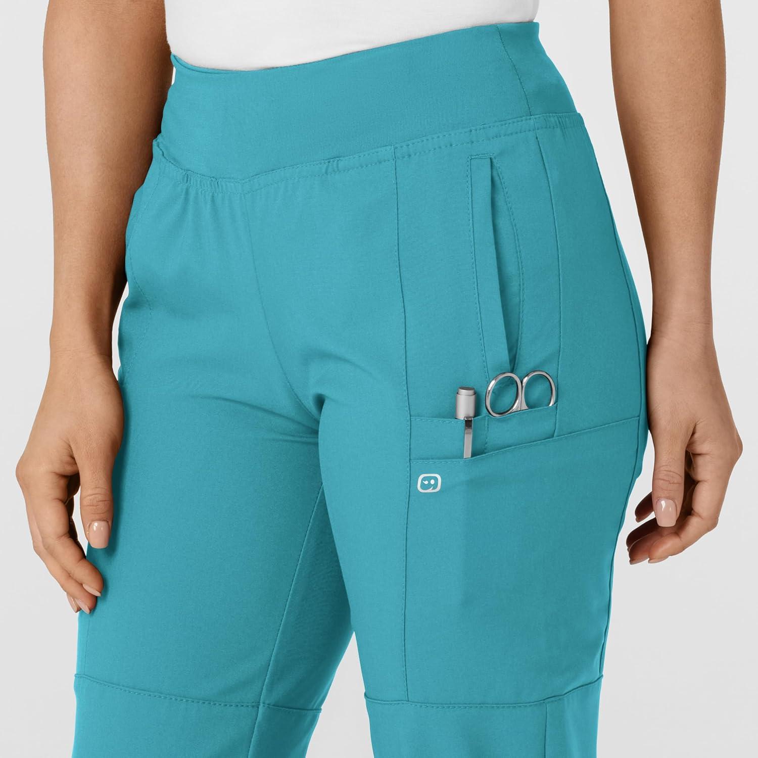 imageW123 Womens Comfort Waist Cargo Jogger Scrub PantTeal Blue