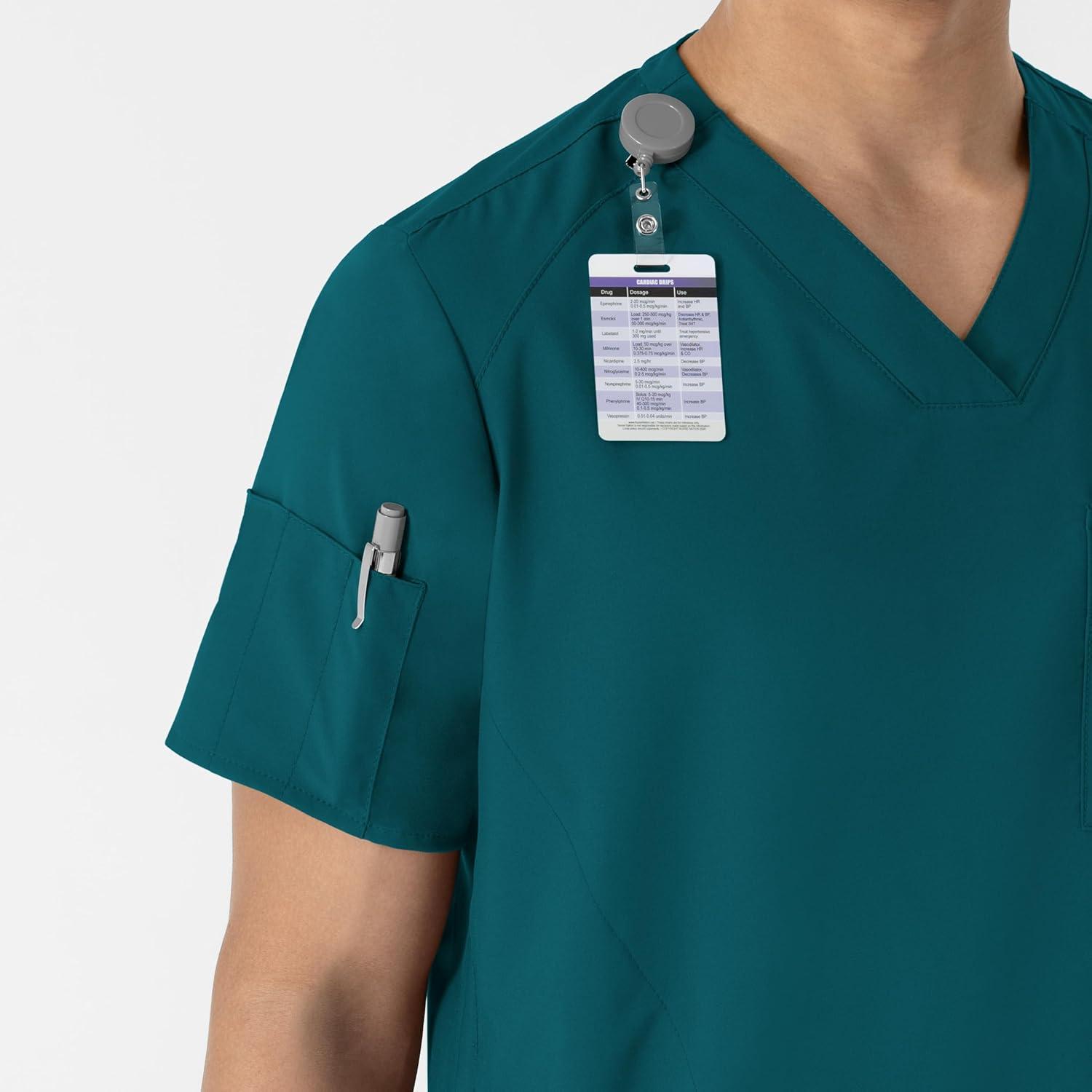 imageWINK Scrubs for Men W123 VNeck Tops with 6 PocketsCaribbean Blue