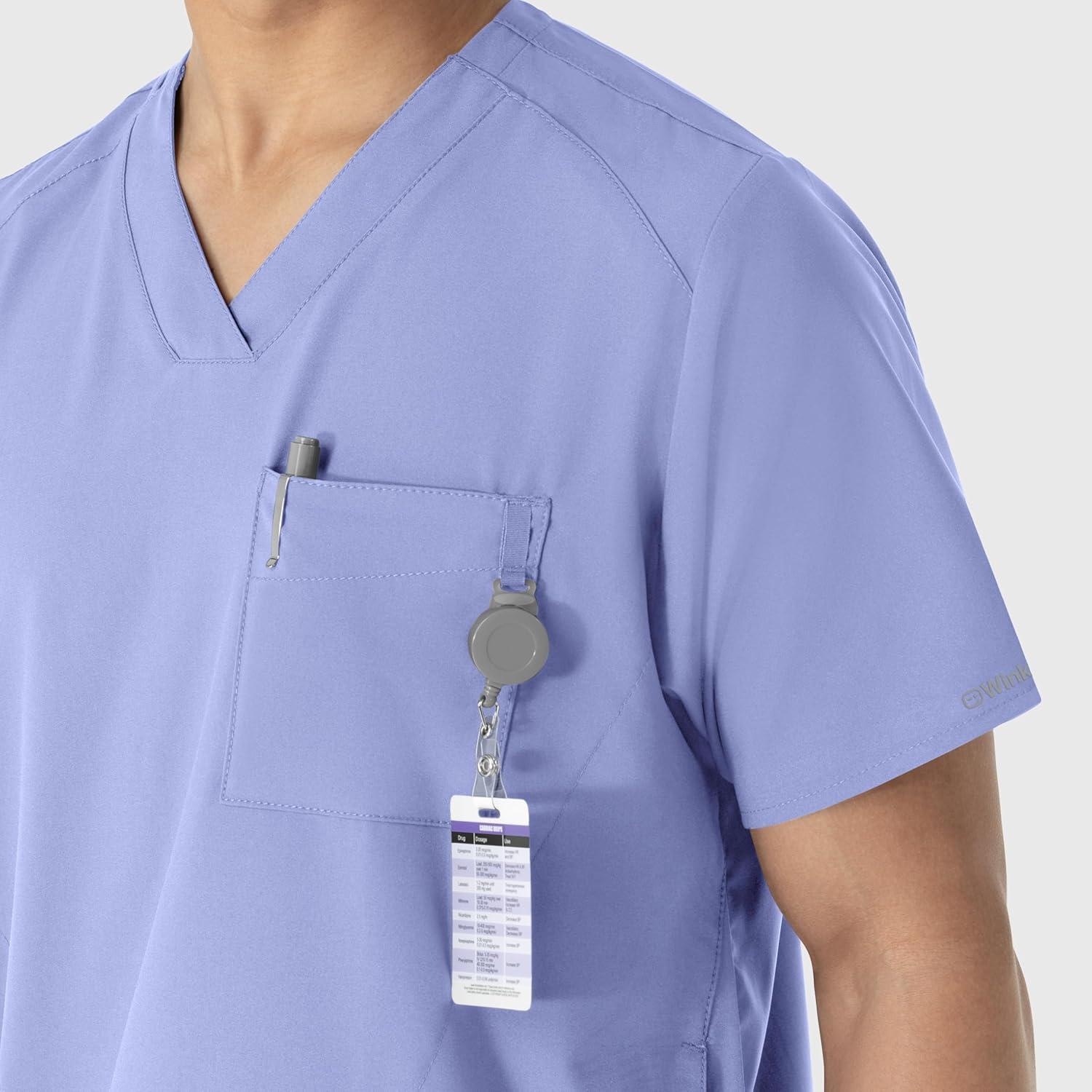 imageWINK Scrubs for Men W123 VNeck Tops with 6 PocketsCeil Blue