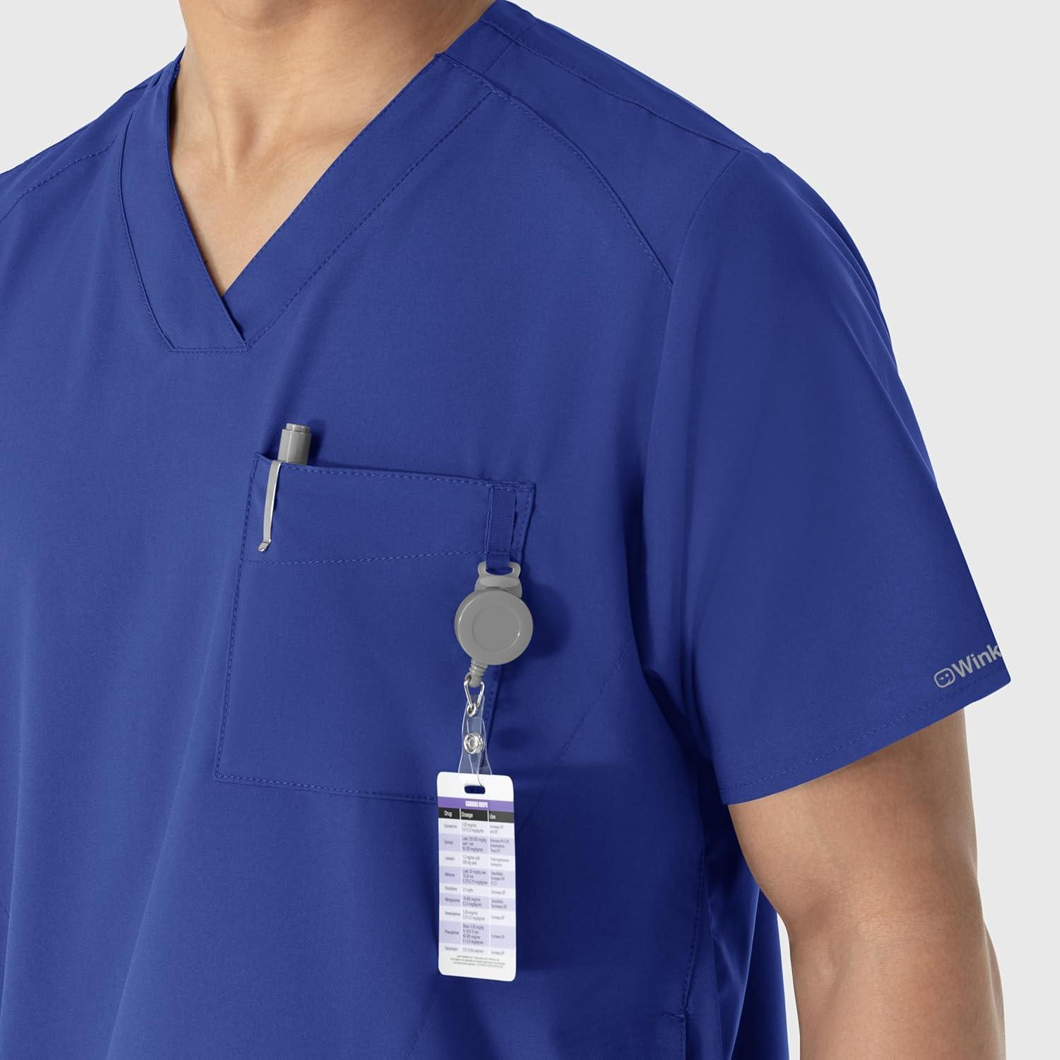 imageWINK Scrubs for Men W123 VNeck Tops with 6 PocketsGalaxy Blue