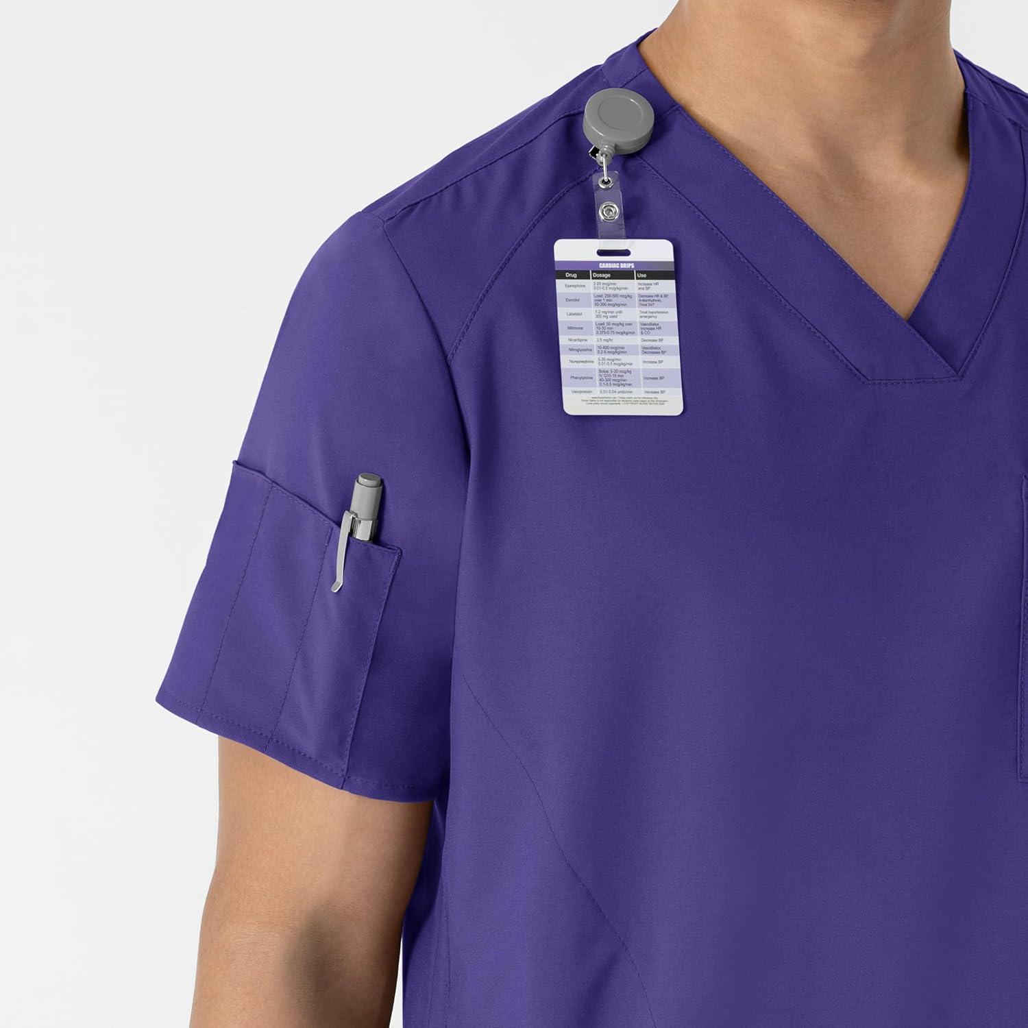 imageWINK Scrubs for Men W123 VNeck Tops with 6 PocketsGrape