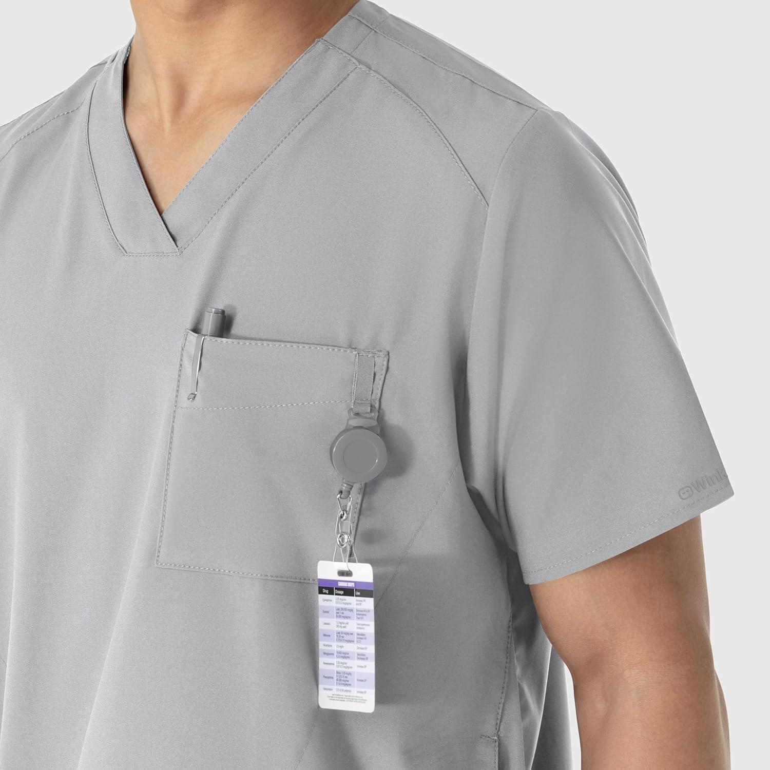 imageWINK Scrubs for Men W123 VNeck Tops with 6 PocketsGrey