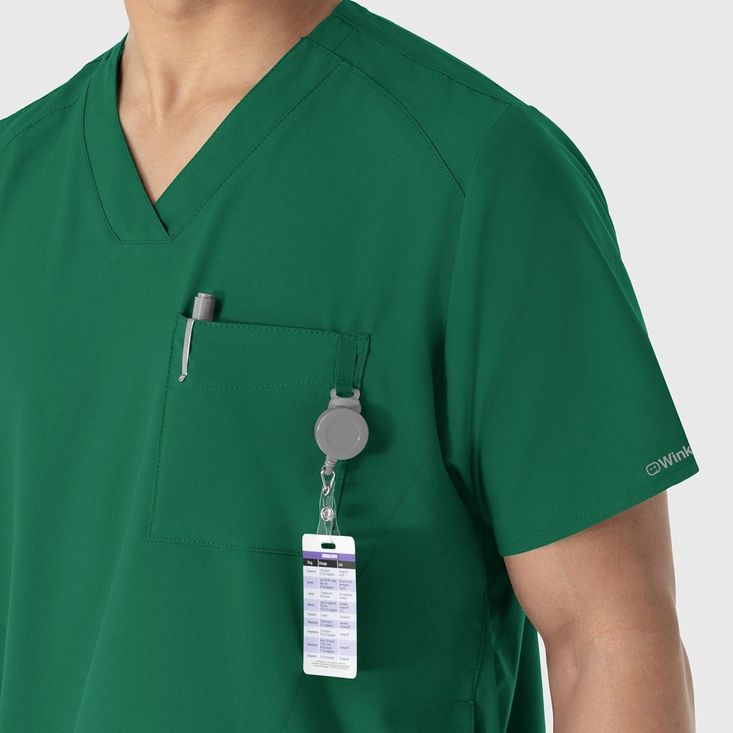 imageWINK Scrubs for Men W123 VNeck Tops with 6 PocketsHunter