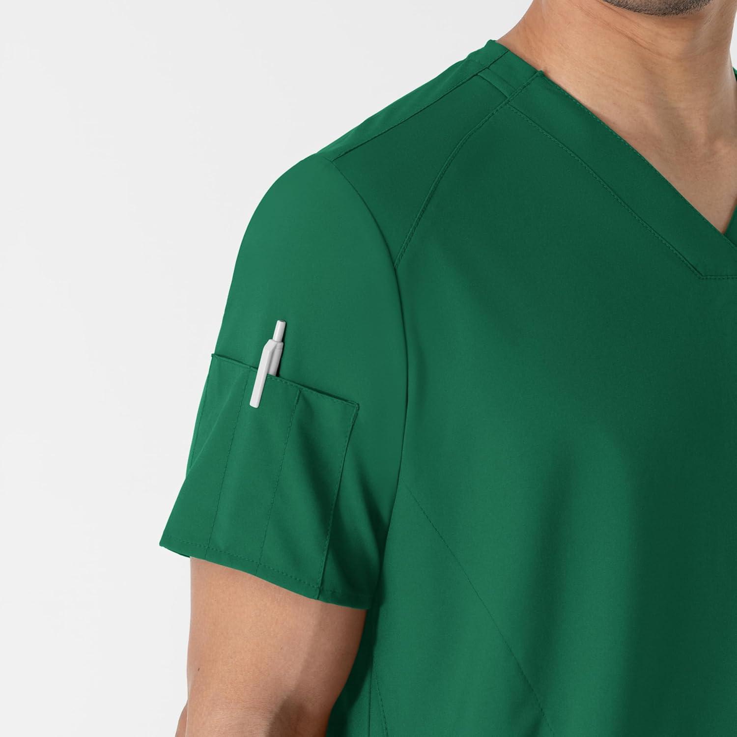 imageWINK Scrubs for Men W123 VNeck Tops with 6 PocketsHunter