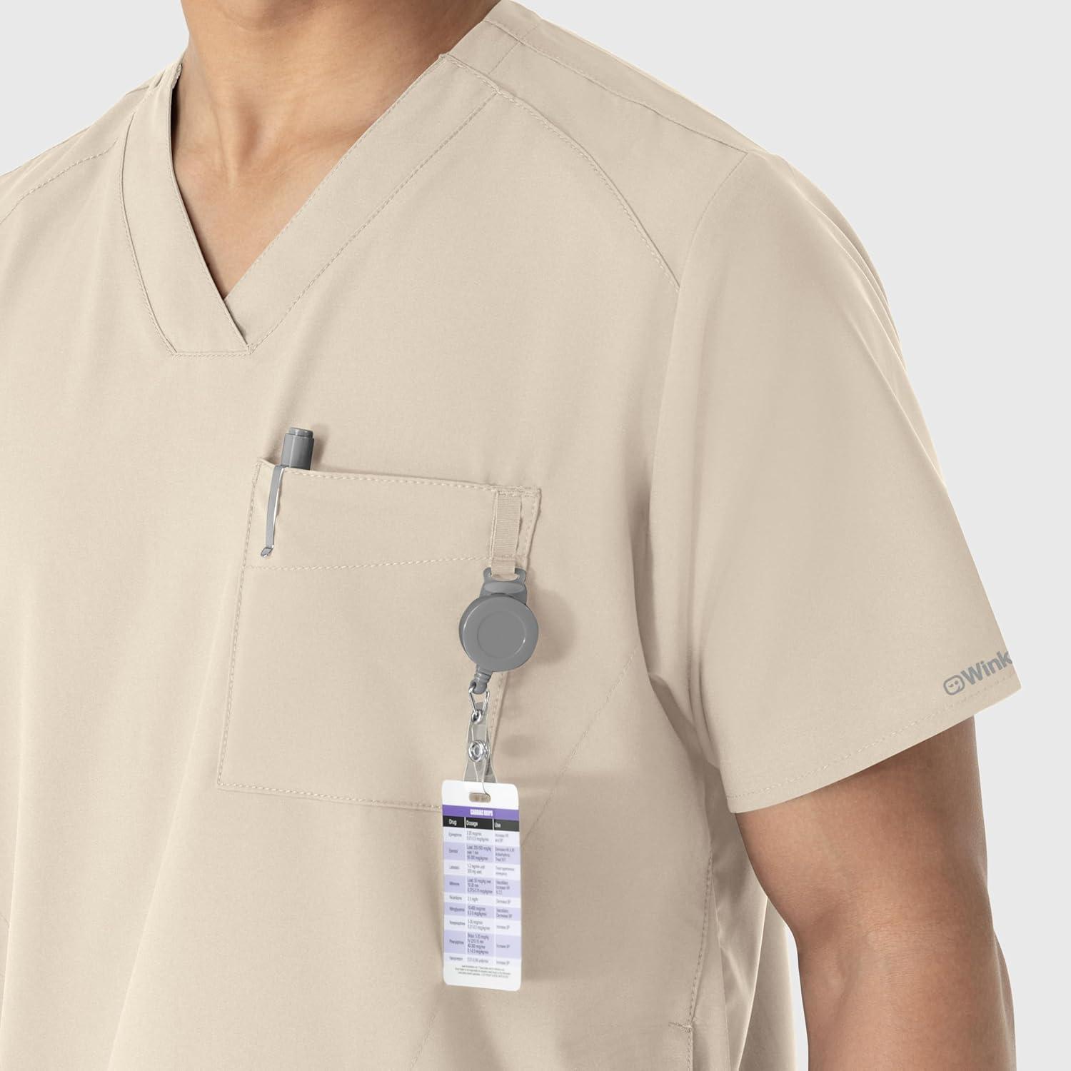 imageWINK Scrubs for Men W123 VNeck Tops with 6 PocketsKhaki