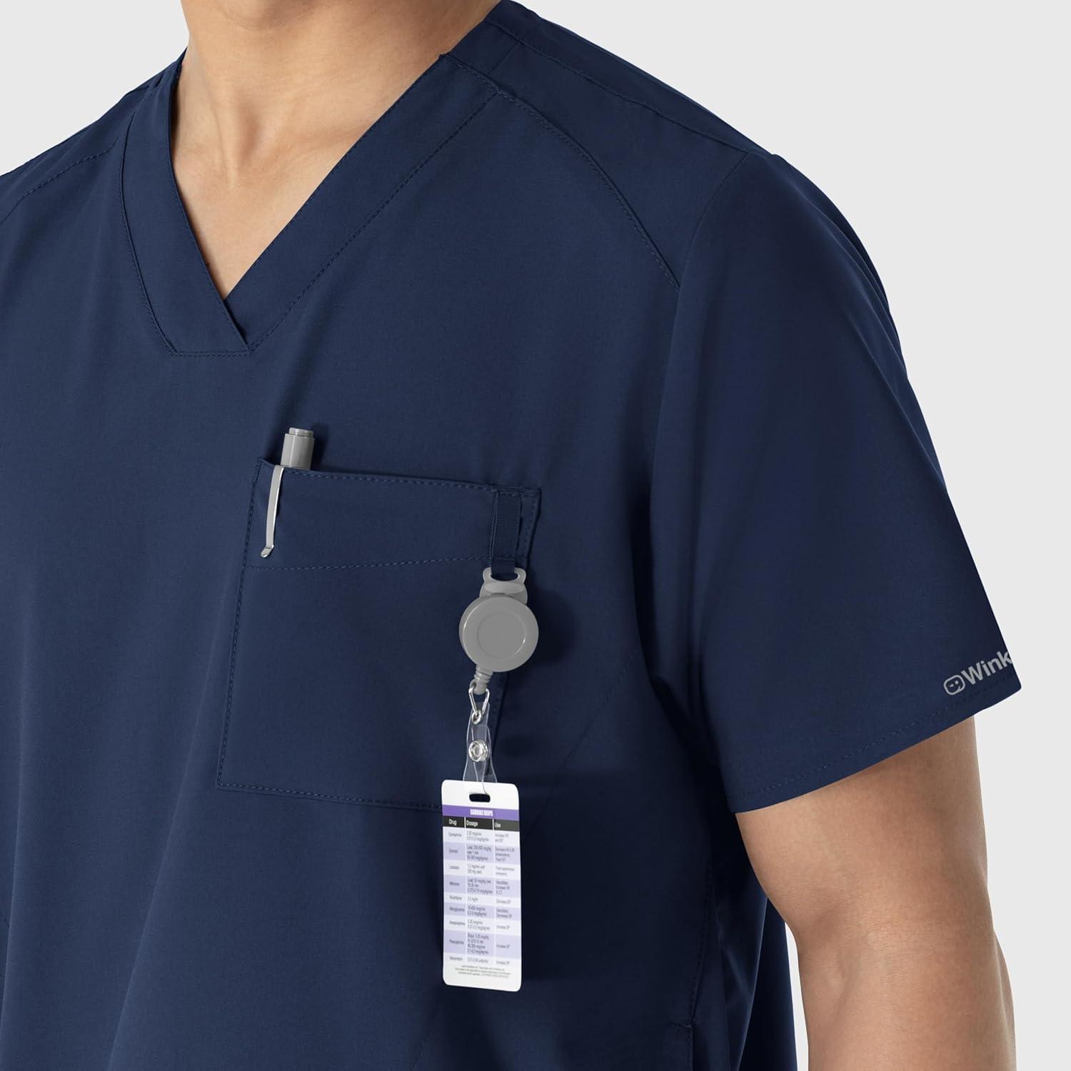 imageWINK Scrubs for Men W123 VNeck Tops with 6 PocketsNavy