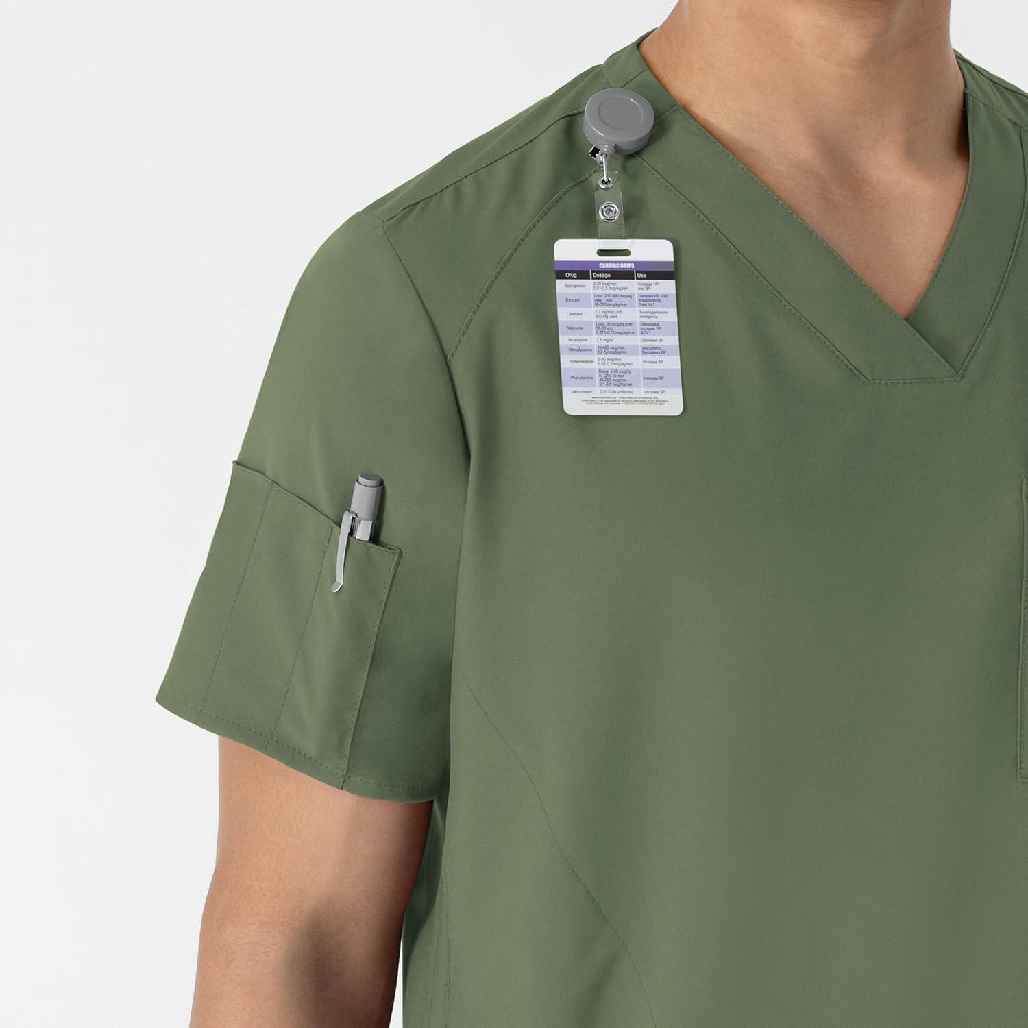 imageWINK Scrubs for Men W123 VNeck Tops with 6 PocketsOlive