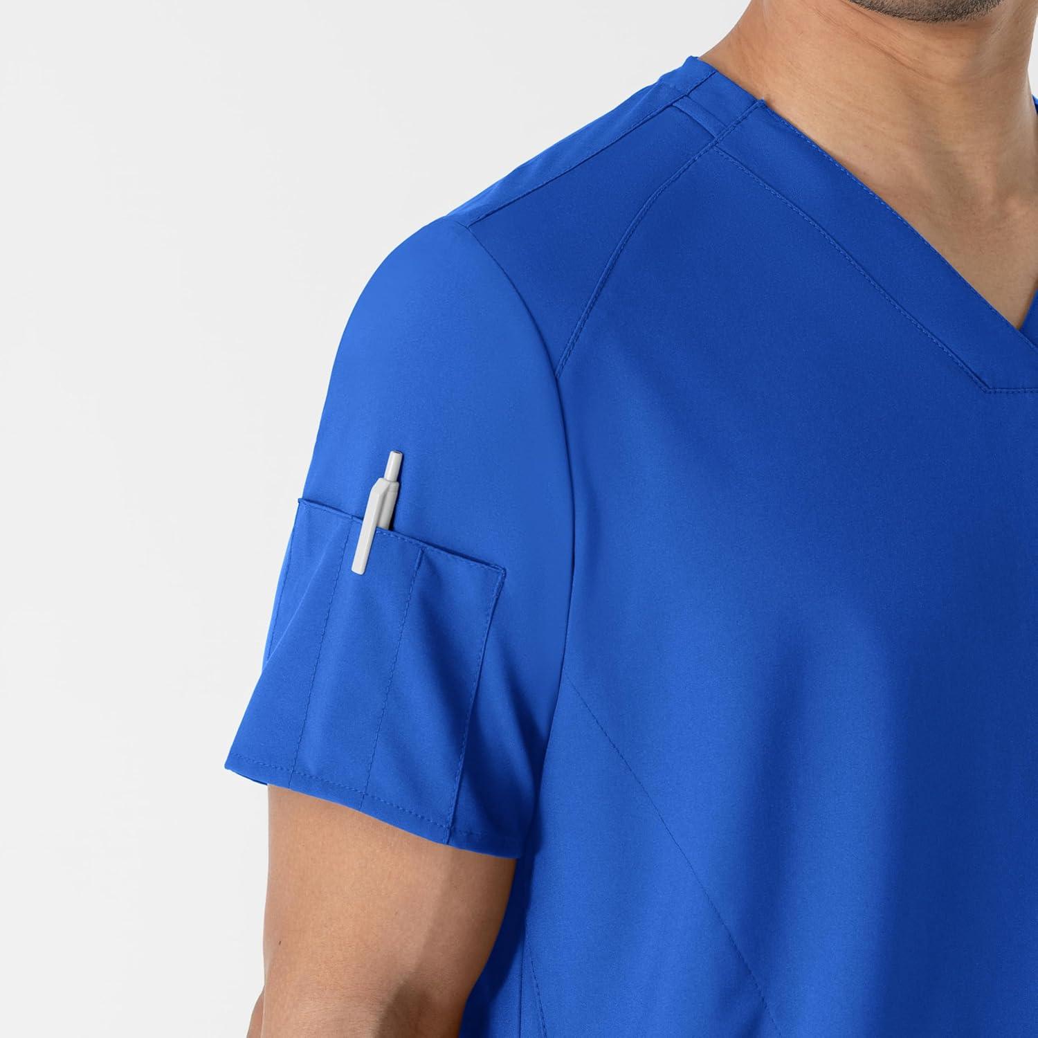 imageWINK Scrubs for Men W123 VNeck Tops with 6 PocketsRoyal