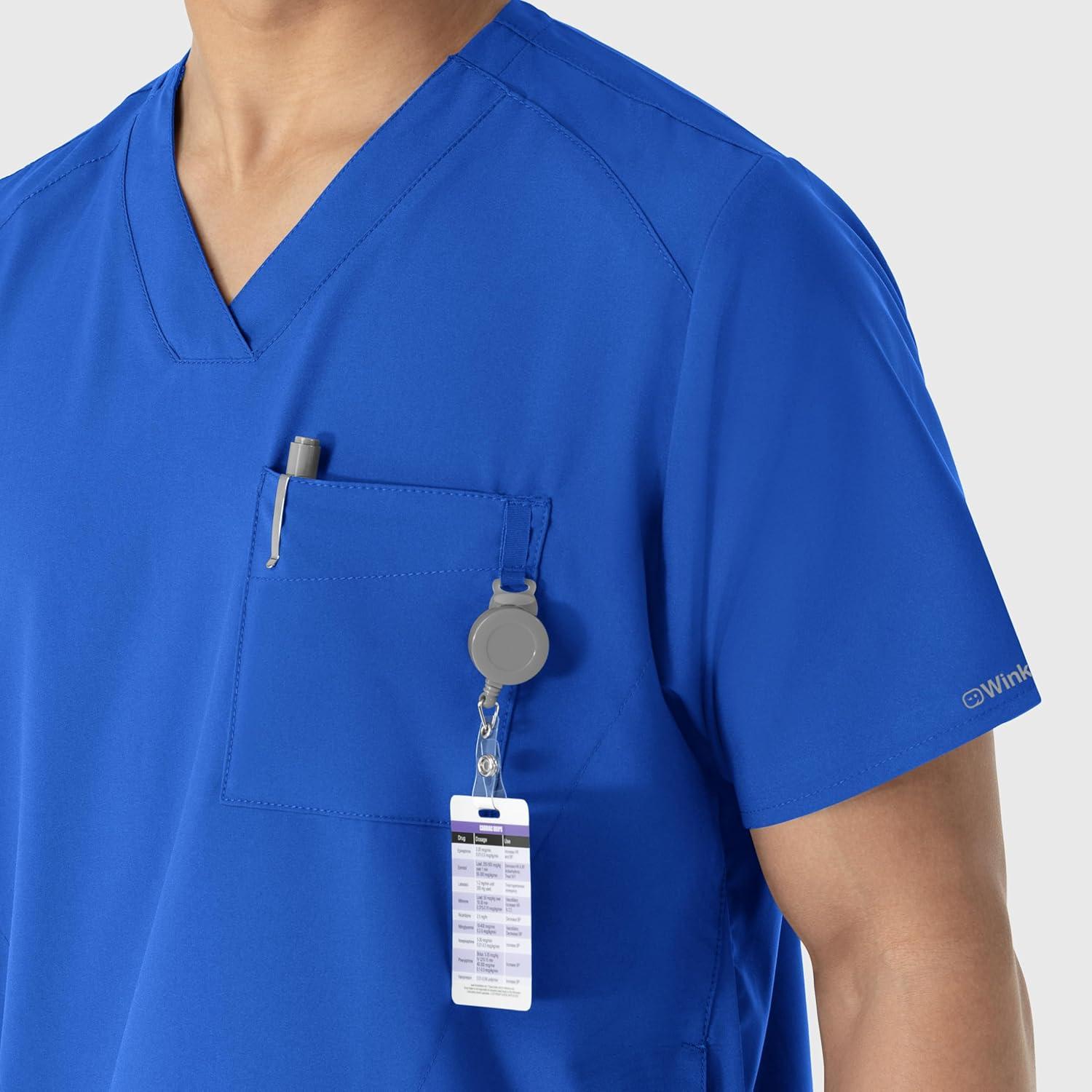 imageWINK Scrubs for Men W123 VNeck Tops with 6 PocketsRoyal