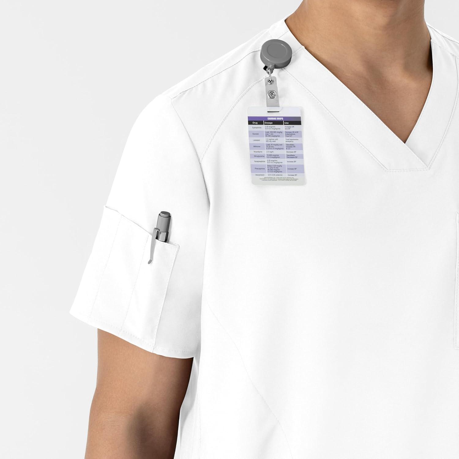 imageWINK Scrubs for Men W123 VNeck Tops with 6 PocketsWhite