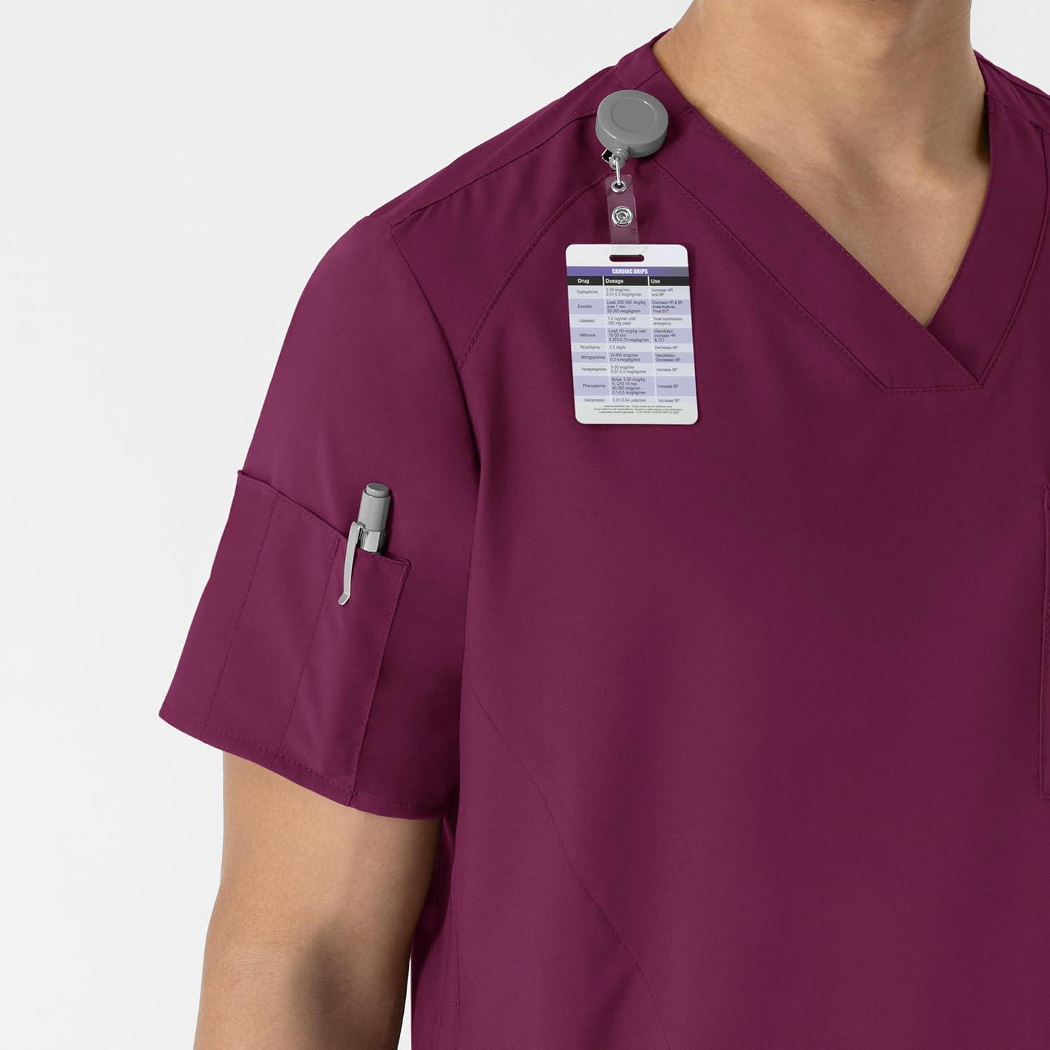 imageWINK Scrubs for Men W123 VNeck Tops with 6 PocketsWine